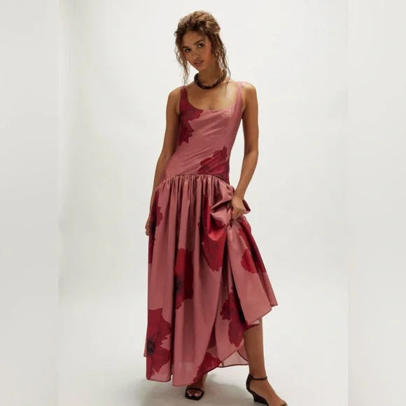 NWT Free People Hutch The Ridge Printed Dress in Mauve Floral - Picture 1 of 4